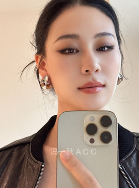 方圆脸贴面耳耳环夸张耳饰女
