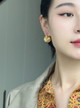 重工耳环铜镀金欧美风耳扣女