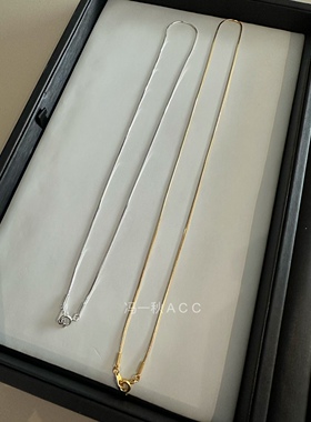 极细1毫米蛇骨链镀18K锁骨项链