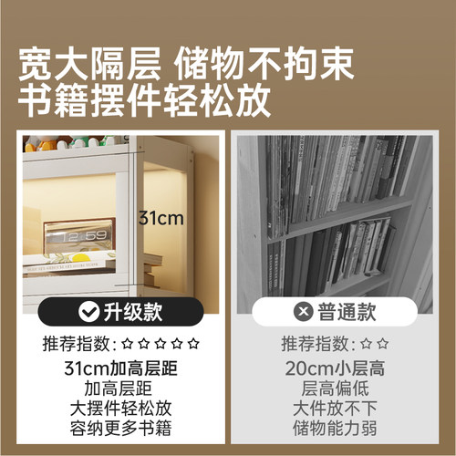 手办陈列柜展示柜亚克力带灯储物柜透明落地书架客厅置物架收纳柜 - 图0