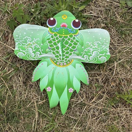 Дети с декоративными воздушными змеями держат реквизит для танцующих бумажных воздушных змеев