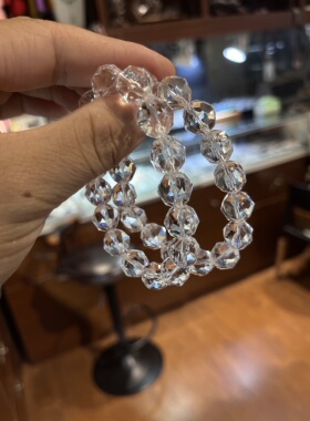 白水晶收藏级别钻石切工手链无加胶无打蜡东海水晶支持检测10A