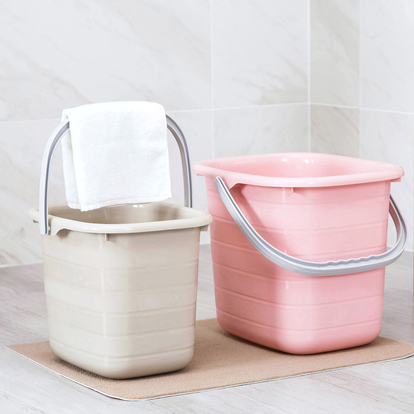 塑料加厚长方形手提储水水桶大号桶家用拖把桶塑料桶小方桶洗衣桶 - 图0