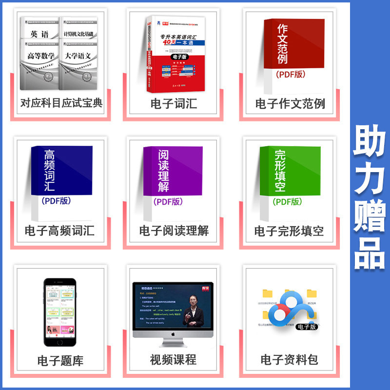 备考2027库课贵州省专升本高等数学英语必刷2000题库 教材配套章节训练习题普通高校专升本考试习题集高数历年真题模拟卷应届生