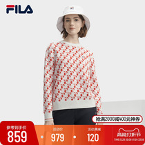 (High Round The Same Section) FILA File Womens Knitting Shirt 2023 Winter New Love Full Print Casual Sweaters