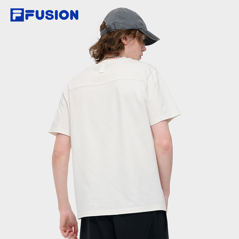FILA FUSION斐乐潮牌男子针织短袖衫秋季新款纯棉印花圆领T恤,淘宝优惠券,粉丝福利购,淘宝优惠卷
