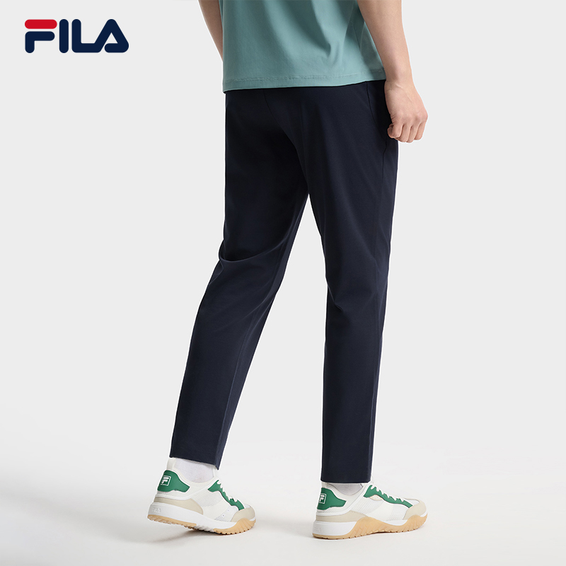 FILA 斐乐官方男士针织长裤2025夏季新款简约凉感基础休闲直口裤 - 图0