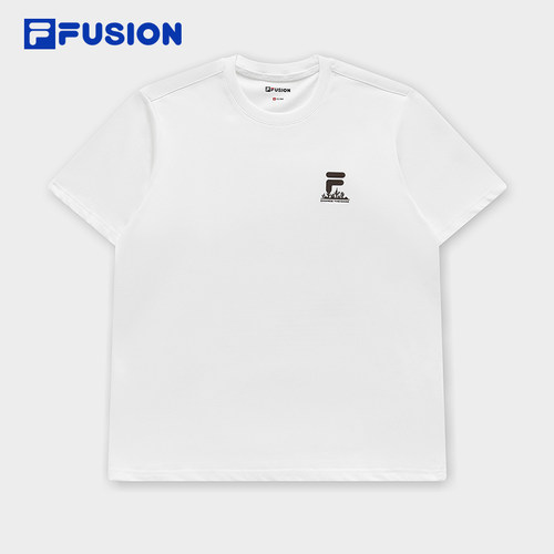 FILA FUSION斐乐潮牌男子针织短袖衫夏季新款时尚休闲纯棉T恤 - 图0