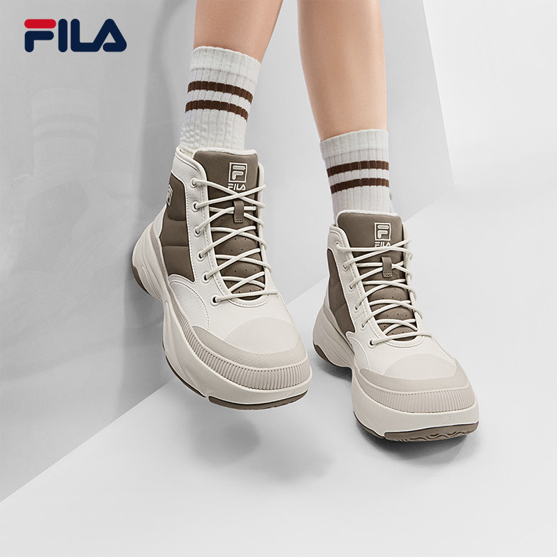 FILA 斐乐女鞋加绒老爹鞋运动鞋2025冬新款中帮保暖菠萝厚底靴子,淘宝优惠券,粉丝福利购,淘宝优惠卷