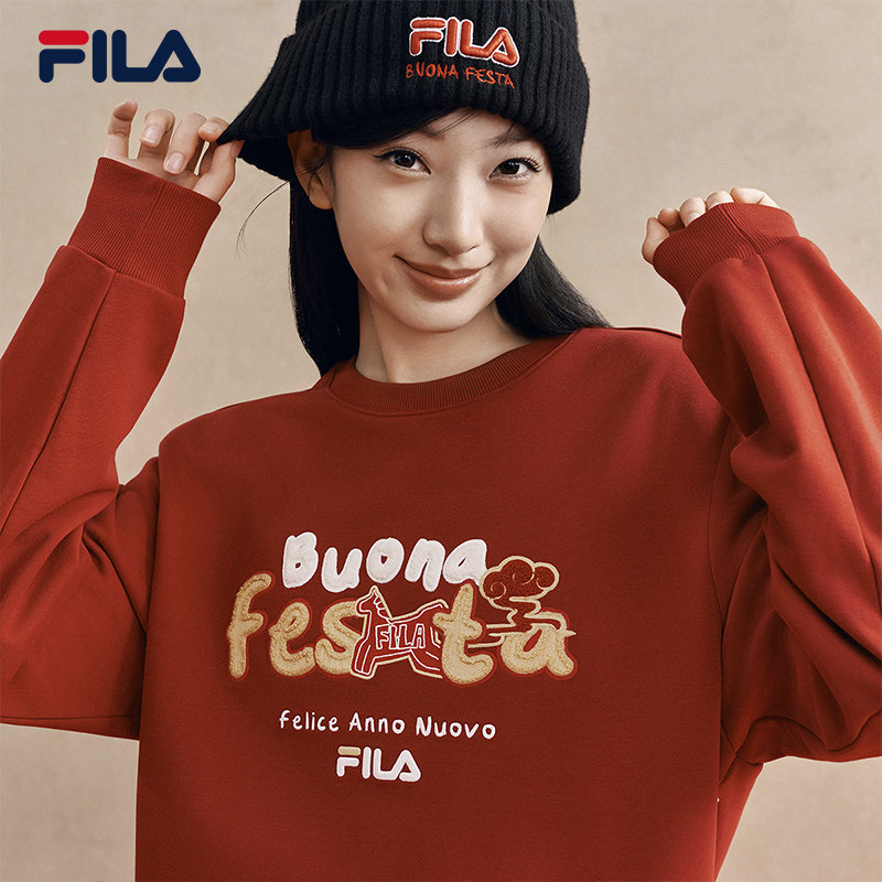 【FILA】情侣套头抓马卫衣