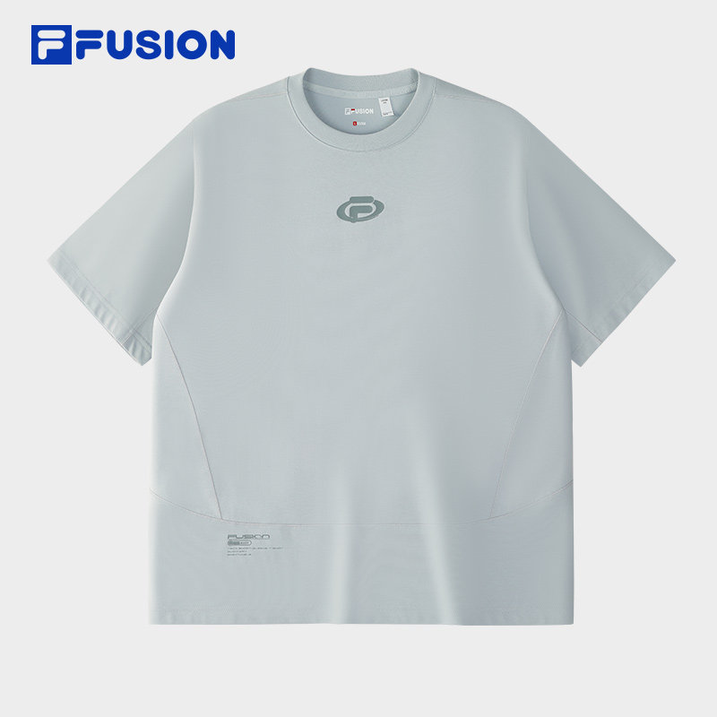 FILA FUSION斐乐潮牌男子针织短袖衫2025夏季新款宽松凉感速干T恤,淘宝优惠券,粉丝福利购,淘宝优惠卷