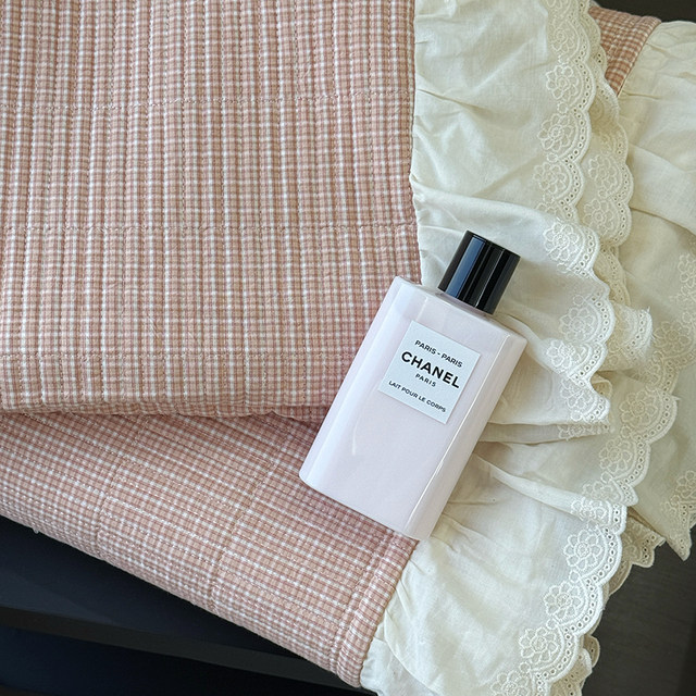2025 Muji style cotton color woven wash cotton bed cover three-piece set pure cotton quilted non-slip sheets four seasons