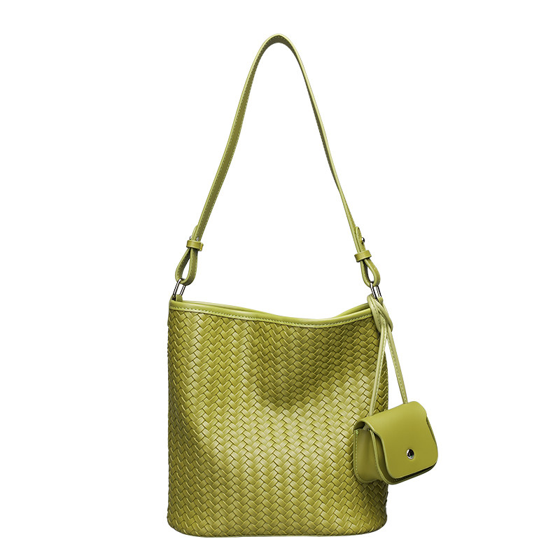 韩版休闲托特编织包女百搭简约单肩子母包小众设计通勤腋下水桶包,淘宝优惠券,粉丝福利购,淘宝优惠卷