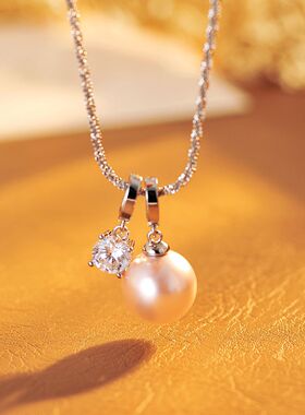 韩式锆石珍珠新娘项链耳环二件套配饰套装结婚饰品闪批发代发