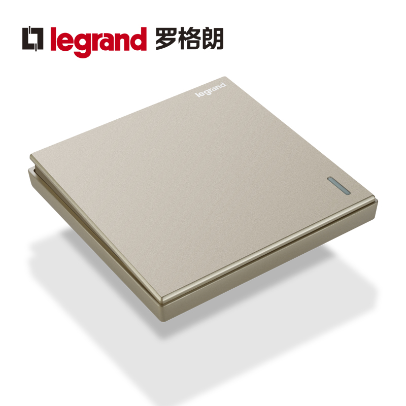罗格朗开关插座面板仕典逸景米兰金一开双控带荧光一位双极86型 - 图1