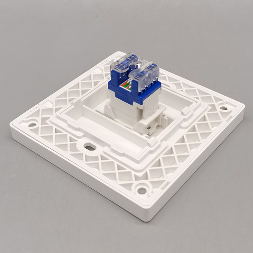86型一位六类卡线电脑网络面板单口CAT6千兆RJ45网络网线模块宽带 - 图1