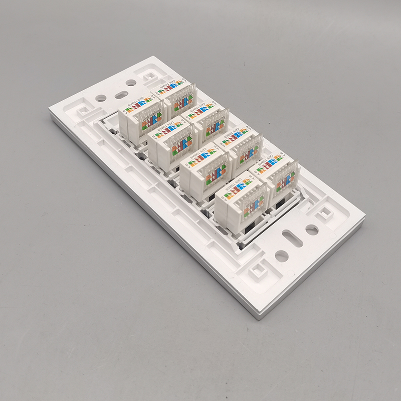 银灰色118型六类网络模块八口银色RJ45面板8个CAT6千兆电脑网线-图2