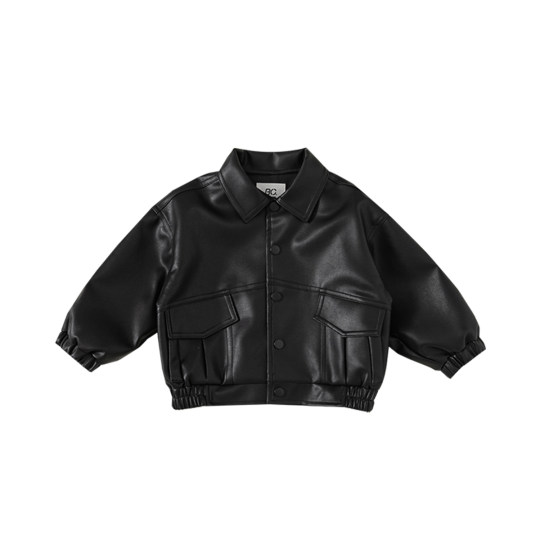 儿童皮衣外套男童帅气机车服2025新款秋季小童帅气夹克男宝宝上衣
