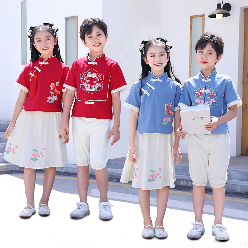 六一儿童合唱服幼儿园国学男女朗诵中国风汉服小学生演出服毕业照