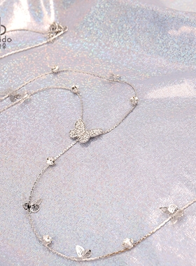 毛衣链韩版时尚满钻蝴蝶项链挂件