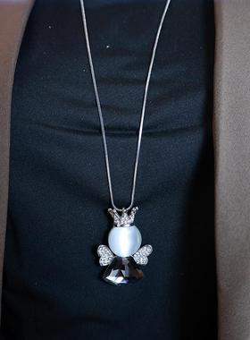 猫眼石水晶长款百搭时尚韩版项链