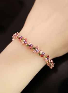 2025新款彩色锆石手链彩锆手饰品
