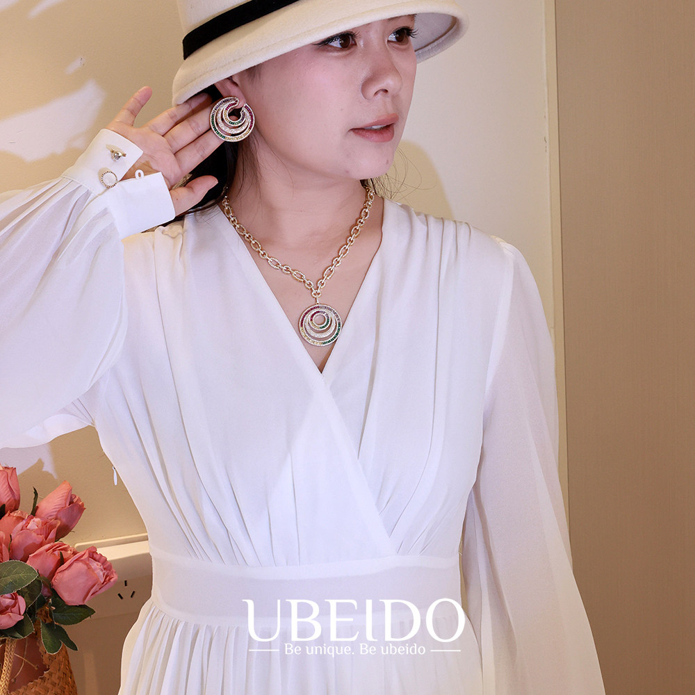 Ubedo Luxurious Full Diamond Colored Zirconia Jewelry Set