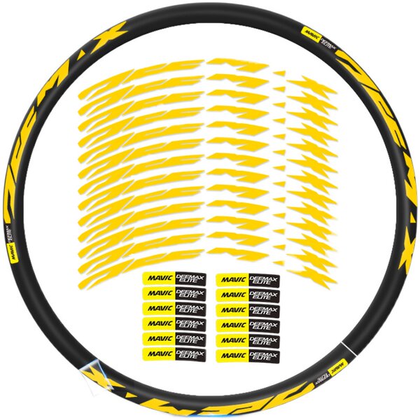 mavic DEEMAX ELITE山地车轮组贴纸新款大黄论贴纸单车自行车骑行