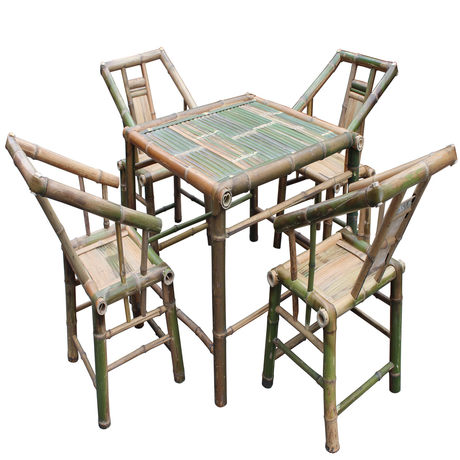 Old Chengdu Tea Hall Table Chair Bamboo Furniture Known Tea Bamboo Table Chair Bamboo Dining Table
