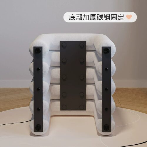 家用梳妆台凳子化妆椅女生卧室简约网红照方凳奶油风创意换鞋凳 - 图2