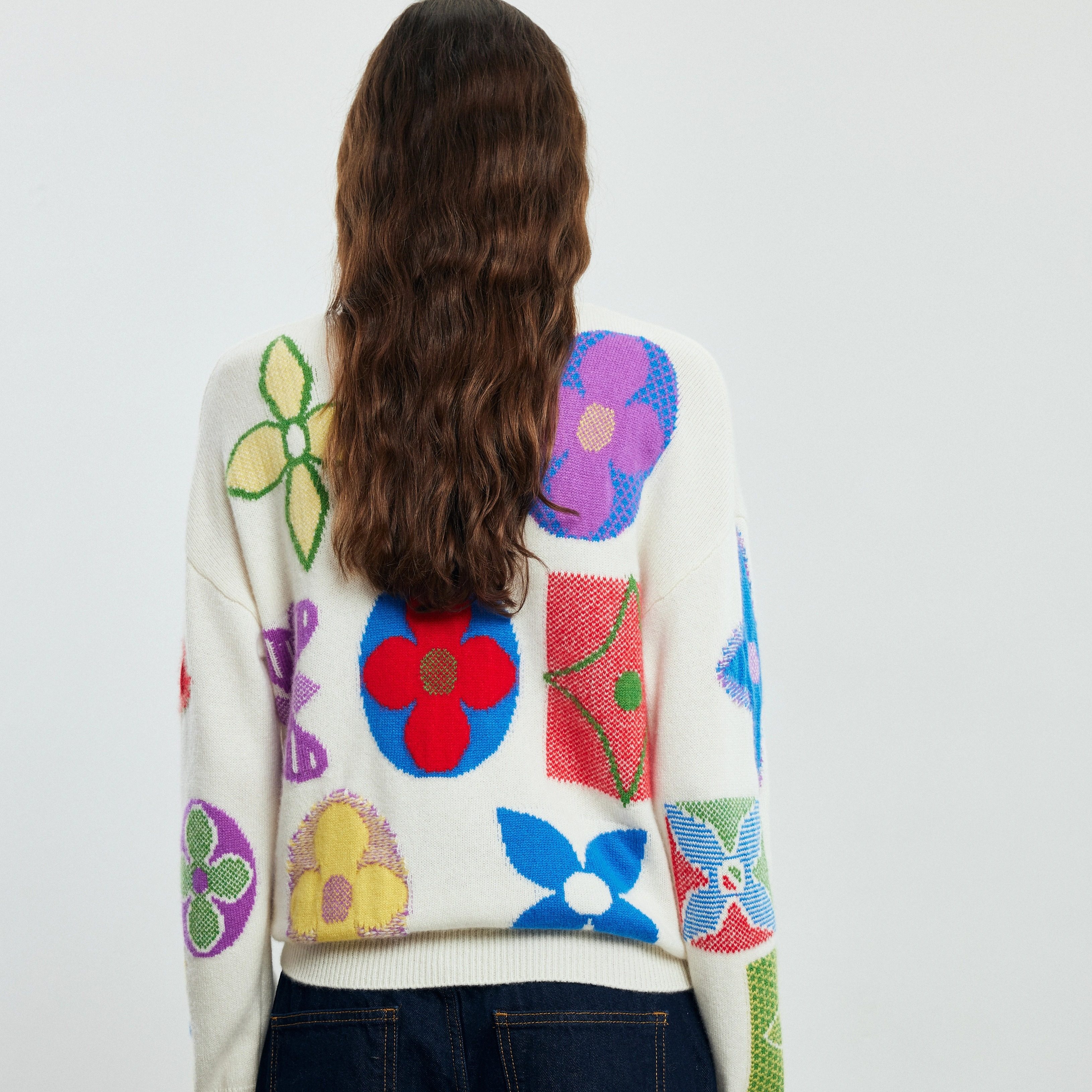 帕罗100%纯羊绒秋冬软糯圆领长袖提花宽松打底衫针织百搭毛衣女,淘宝优惠券,粉丝福利购,淘宝优惠卷