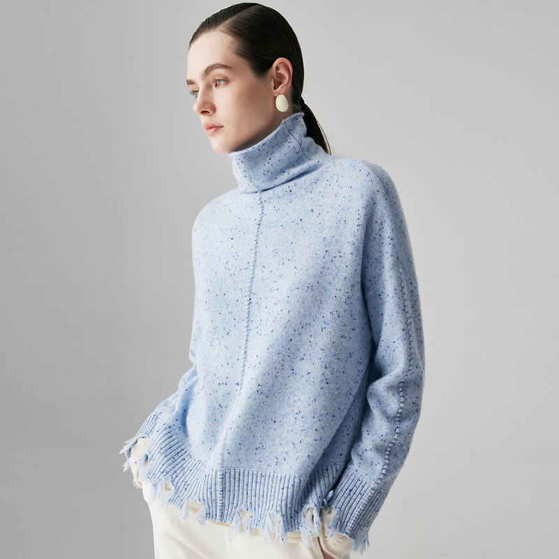 【彩点碰撞】帕罗2025秋冬新款针织100%全山羊绒衫女高领保暖毛衣,淘宝优惠券,粉丝福利购,淘宝优惠卷