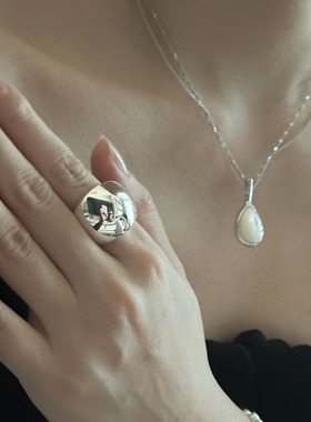 饰尚e族简约亮面光亮面包戒指女不规则时尚气质开口指环in