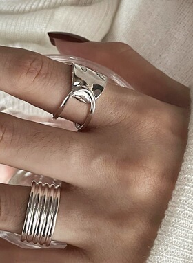 饰尚e族上手美爆镂空戒指女混搭叠戴欧美街头潮酷ins开口食