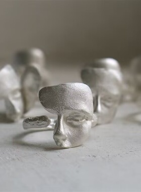 甜酷人脸面具戒指女个性时尚欧美风夸张时尚开口指环网红食指戒潮