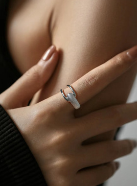 饰尚e族简约镂空双层开口戒指女百搭时尚个性叠戴气质指环网红创