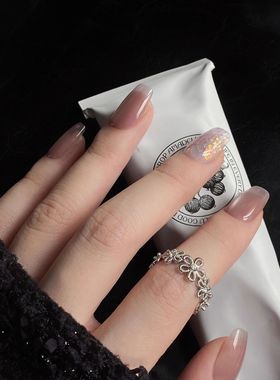 饰尚e族甜美时尚镂空花朵戒指女不规则时尚气质闪亮开口指环小清