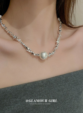 饰尚e族碎银几两珍珠项链手链女复古时尚重工几何三角形锁骨链气