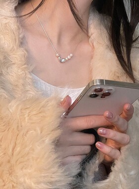 甜酷不规则爱心项链女温柔优雅仿珍珠气质锁骨链ins小众网红颈链