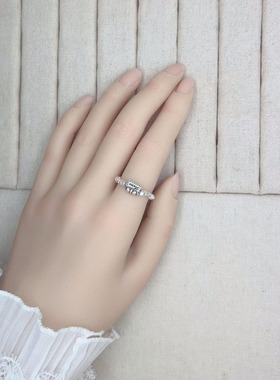 饰尚e族个性包包弹力戒指女几何不规则碎银S925指环串珠百搭气质