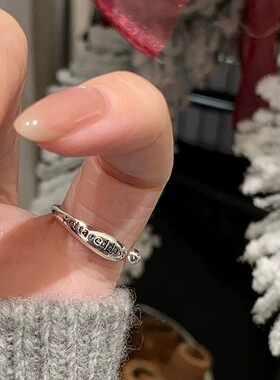 简约字母戒指女几何水滴个性时尚百搭开口指环ins风网红食指戒潮