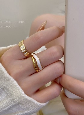s925双层复古时尚气质几何戒指