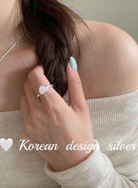 饰尚e族甜美白色爱心戒指女简约时尚冷淡风精致轻奢开口指环ins食
