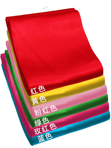 秧歌红绸带舞蹈绸子大红色绸布彩带飘带剪裁红布腰鼓腰带跳舞彩带 - 图2