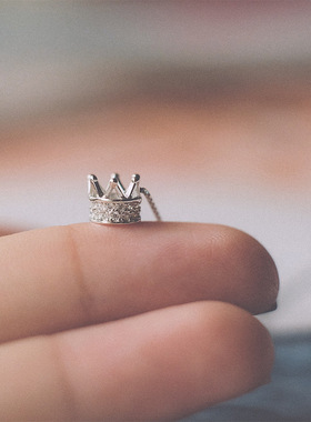925纯银吊坠皇冠ins女日韩冷淡风