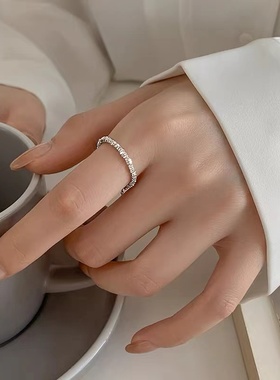 女925银碎银子几两戒指韩版戒指