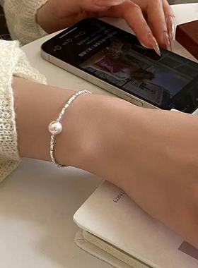 碎银几两纯银施家珍珠手链女款学生小众设计高级感手饰2025年新款