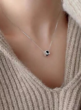 其他925银纯银盒子链女爱心