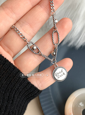 小众日韩风幸运纯银复古ins手链
