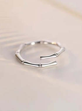 其他女925银时尚竹节戒指